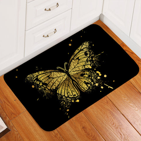 Image of Glided Butterfly Black Door Mat