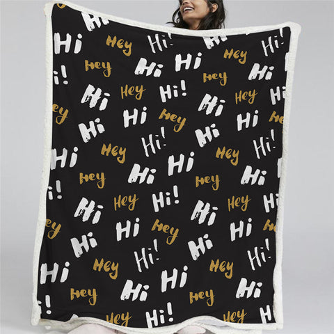 Image of Hi Hey Sherpa Fleece Blanket