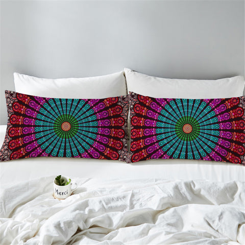 Image of Textile Mandala Wheel Pillowcase