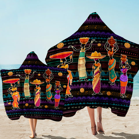 Image of African Basket Ladies Hooded Towel