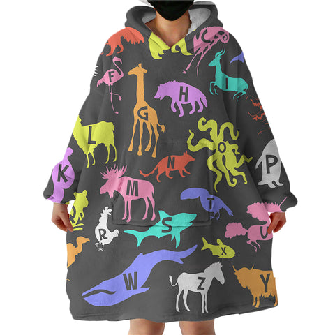 Image of Animal Letters SWLF1825 Hoodie Wearable Blanket