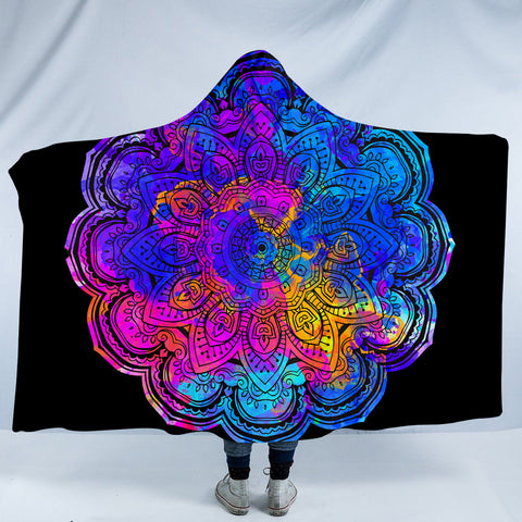 Image of Colorful Mandala SW1540 Hooded Blanket