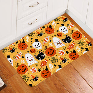 Cute Halloween Decoration Orange Door Mat