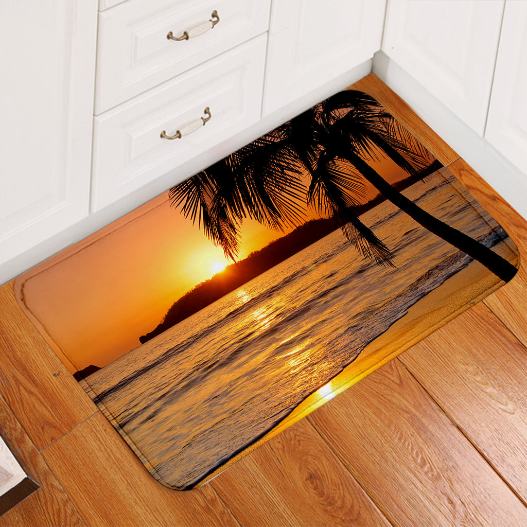 3D Sunset Beach Door Mat