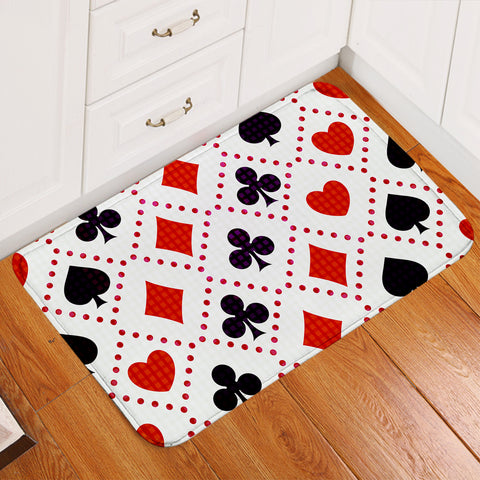 Image of Card Suits Dotted Diamonds Door Mat