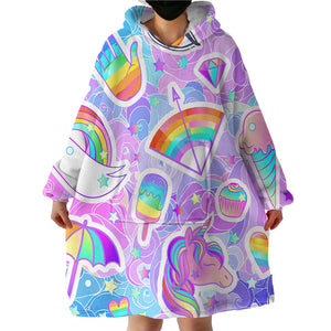 Rainbow Themed SWLF1555 Hoodie Wearable Blanket