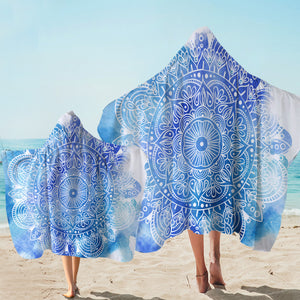 Water Mandala Wheel Hooded Towel