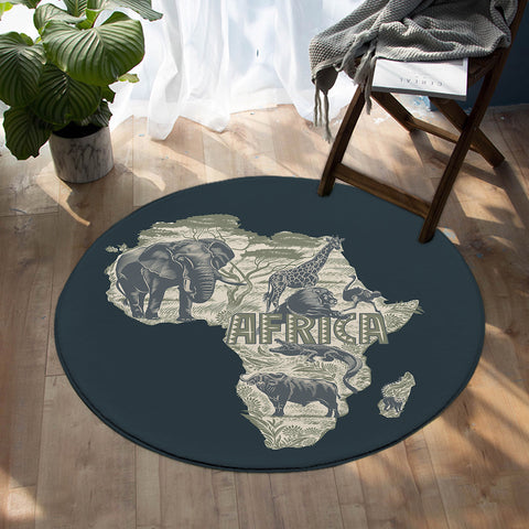 Image of Africa Fauna SW1543 Round Rug