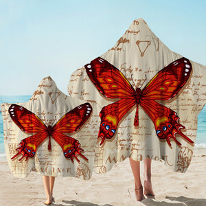 Machaon Butterfly Letter SW1558 Hooded Towel