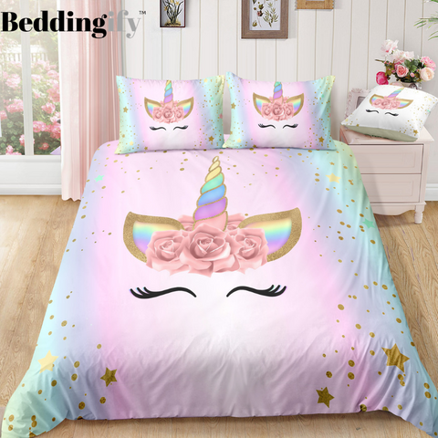 Dreaming Unicorn Lash Bedding Set - Beddingify