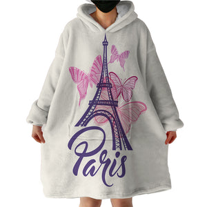 Paris Eiffel SWLF2790 Hoodie Wearable Blanket