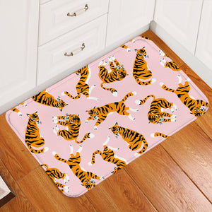 Cute Tiger Pink Door Mat