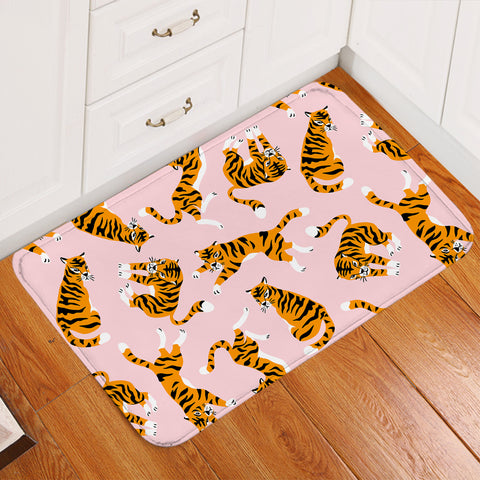 Image of Cute Tiger Pink Door Mat