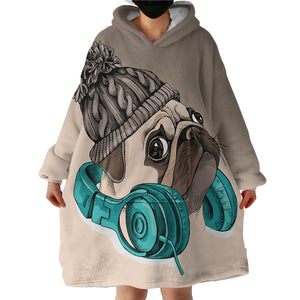 Cool Pug SWLF0296 Hoodie Wearable Blanket