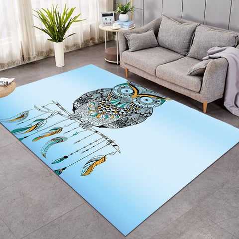 Image of Staring Owl Light Blue SW0290 Rug