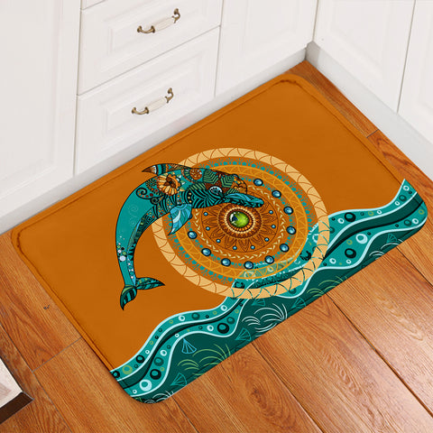 Image of Leaping Dolphin Jewel Rings Door Mat