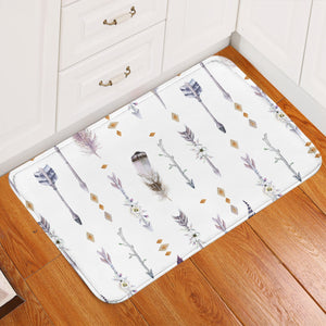 Feathers & Arrows White Door Mat