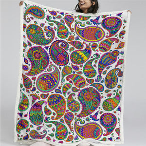 Paisley Themed Sherpa Fleece Blanket - Beddingify