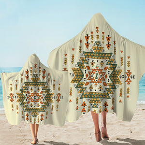 Triangle Patterned Tan Hooded Towel