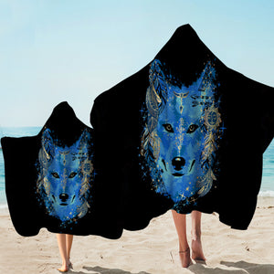 Blue Pixie Dog Black Hooded Towel