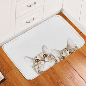 Curious Cats White Door Mat