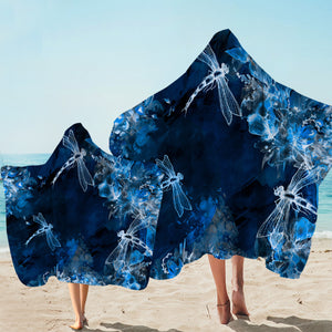 Ghostly Dragonflies Hooded Towel