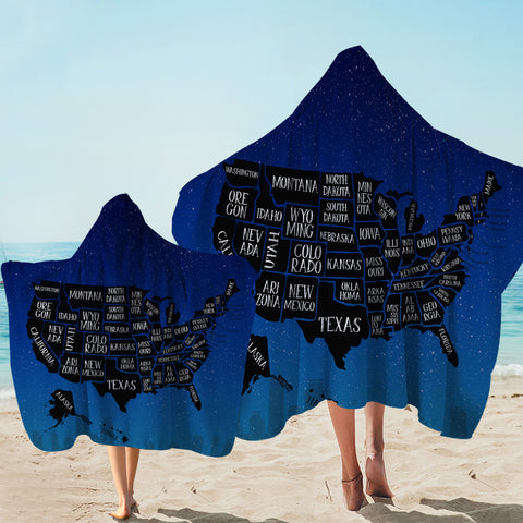 Image of US States Starry Hooded Towel