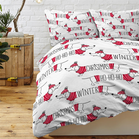 Image of Christmas Sound Dachshund Bedding Set - Beddingify