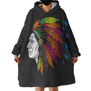 Native American SWLF2079 Hoodie Wearable Blanket