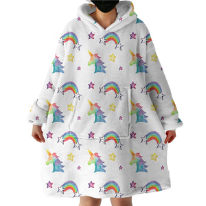 Rainbow Unicorn SWLF1752 Hoodie Wearable Blanket