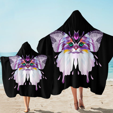 Image of Cat Butterfly SW1911 Hooded Towel