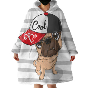 Be Cool Pug SWLF0309 Hoodie Wearable Blanket