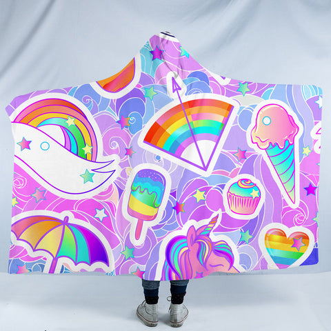 Image of Rainbow Treats SW1555 Hooded Blanket