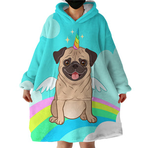 Magical Pug SWLF0679 Hoodie Wearable Blanket
