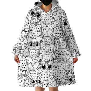 Owl Themed SWLF0660 Hoodie Wearable Blanket