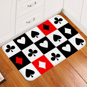 Card Suits Checked Door Mat