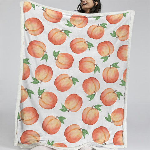 Image of Peach Pattern Sherpa Fleece Blanket