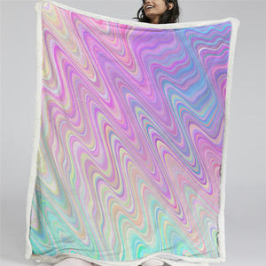 Pastel Tie Dye Marble Sherpa Fleece Blanket