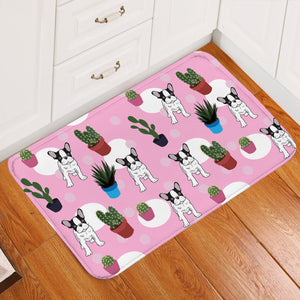 Pup & Cacti Pattern Pink Door Mat