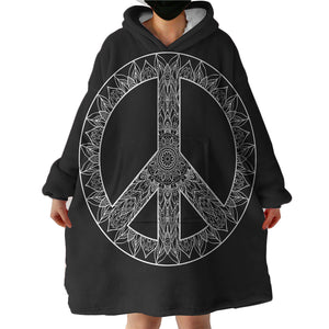 Peace Sign SWLF2851 Hoodie Wearable Blanket