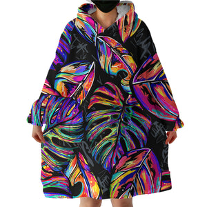 Tropical Leaves SWLF0504 Hoodie Wearable Blanket