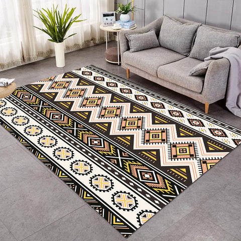 Image of Geometric Decoration Brown SW1199 Rug