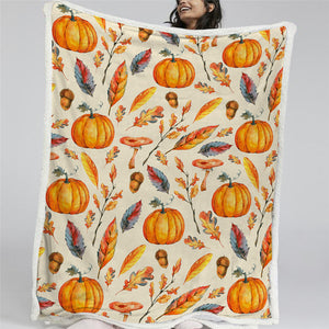 Pumpkins Sherpa Fleece Blanket