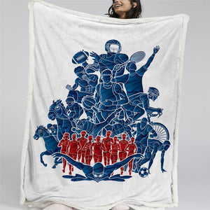 Sport Themed Sherpa Fleece Blanket - Beddingify