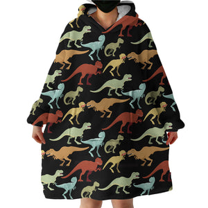 Dino Themed SWLF0676 Hoodie Wearable Blanket