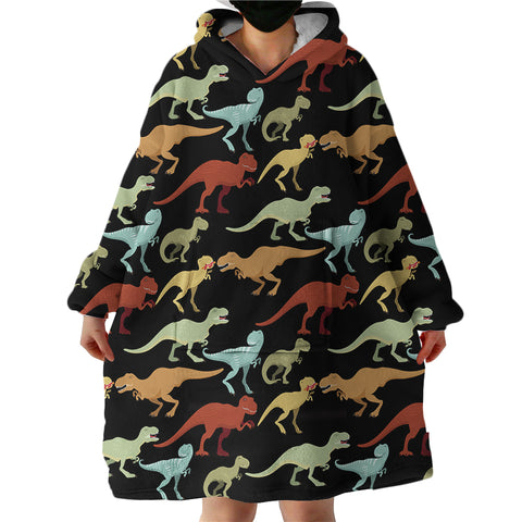 Image of Dino Themed SWLF0676 Hoodie Wearable Blanket