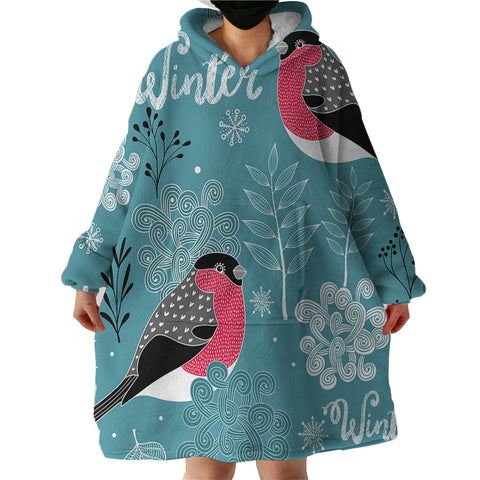 Image of Winter Birds SWLF2854 Hoodie Wearable Blanket