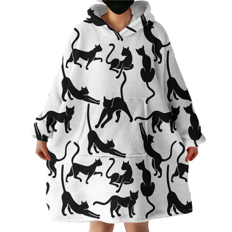 Image of Cat Shadows SWLF1651 Hoodie Wearable Blanket