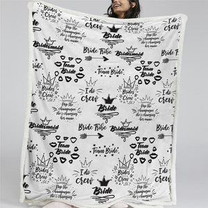 Bride Tribe Themed Sherpa Fleece Blanket