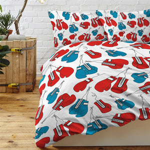 Red & Blue Boxing Gloves Bedding Set - Beddingify